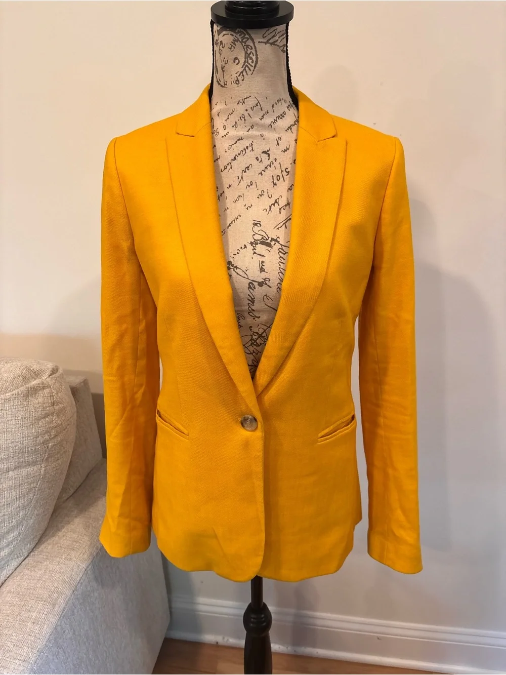 J.Crew canary yellow linen blazer size 2T